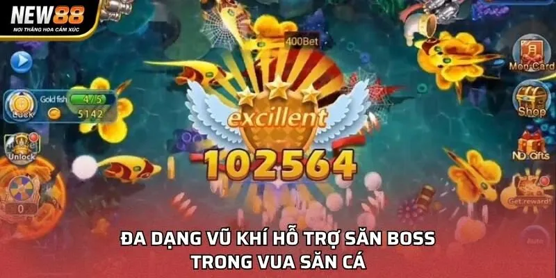 Đa dạng vũ khí hỗ trợ săn boss trong Vua Săn Cá